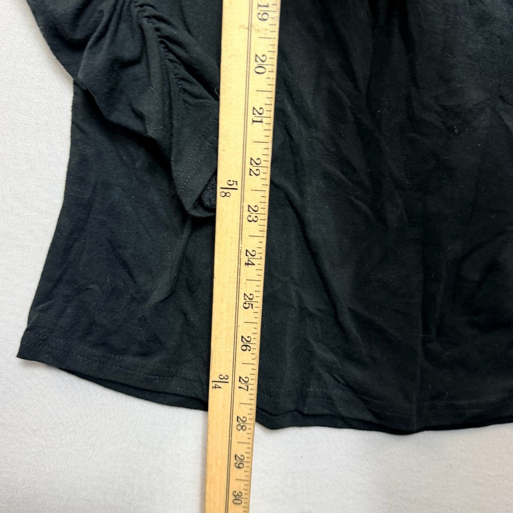 Line Eight Turtleneck Top Women Medium Black Excellent Ruched Long Sleeve - Picture 4 of 8